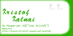 kristof kalnai business card